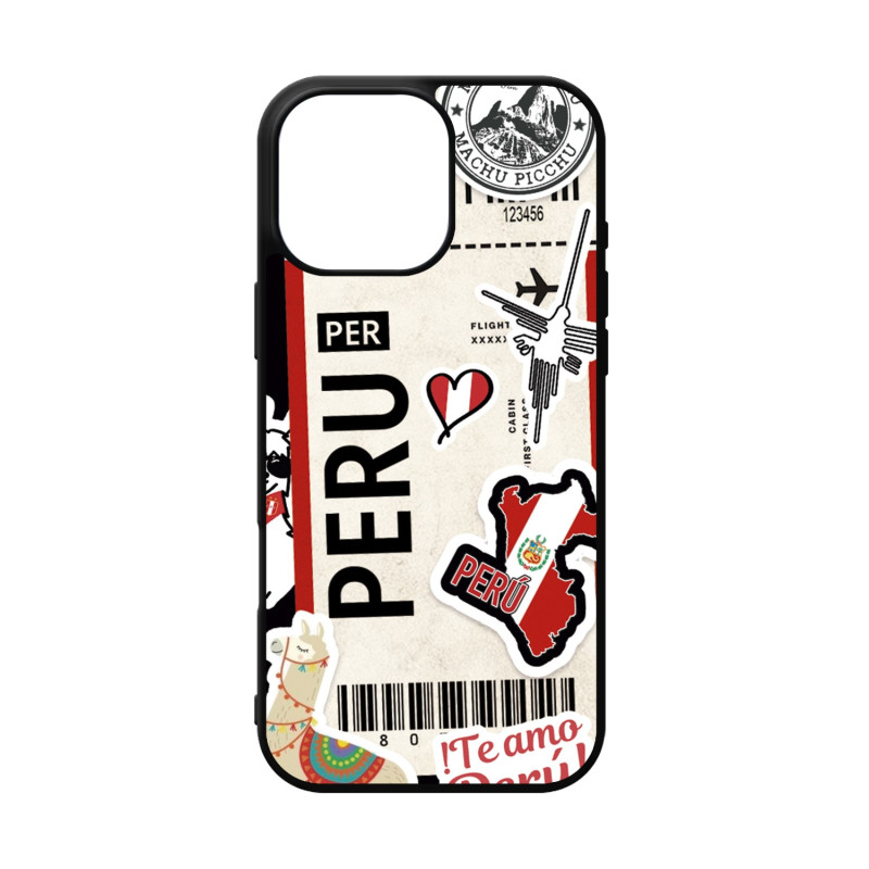 IPHONE 16 - CASE GOMA PERÚ TICKET NEGRO