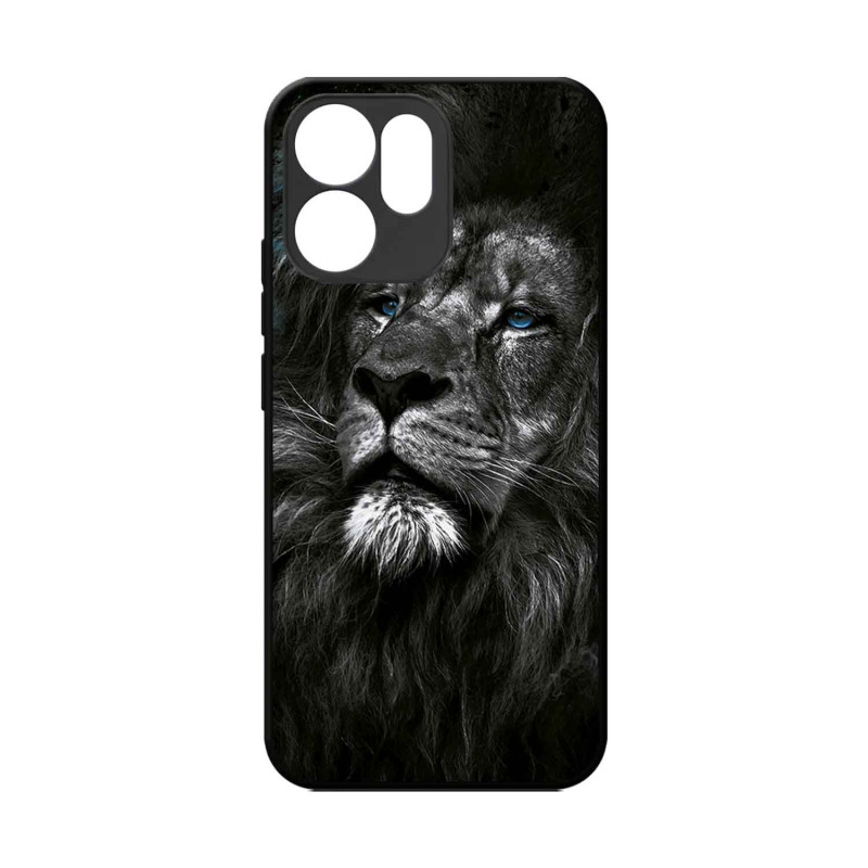 OPPO RENO 14F - CASE GOMA LEON OJOS AZULES NEGRO