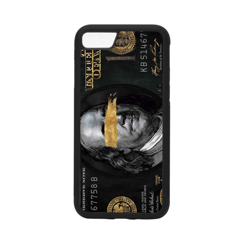 IPHONE 7 8 SE 2020 - CASE GOMA DOLLAR NEGRO