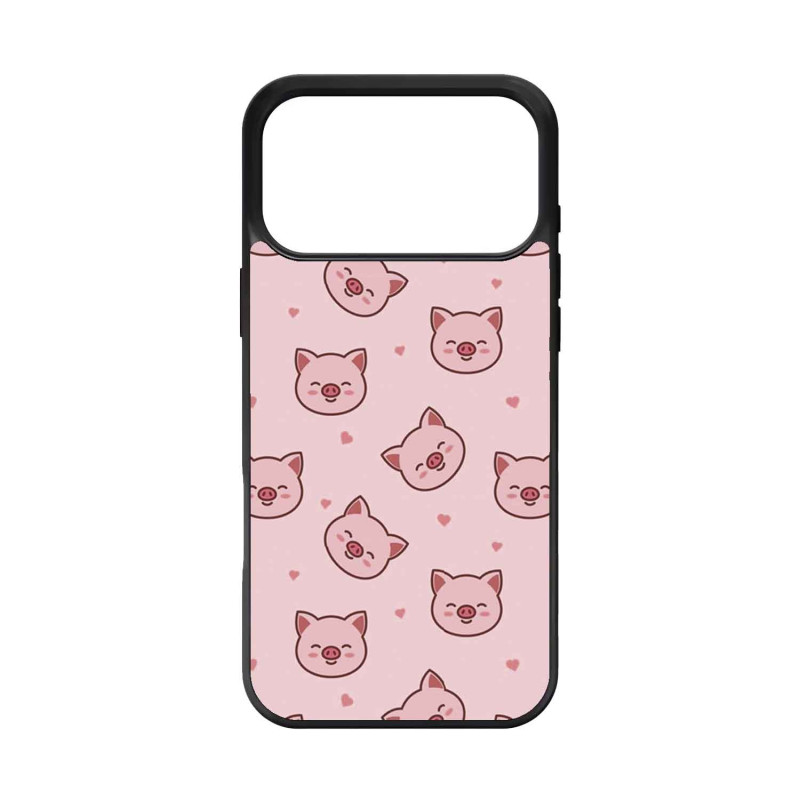 IPHONE 17 PRO MAX - CASE GOMA CERDITOS NEGRO