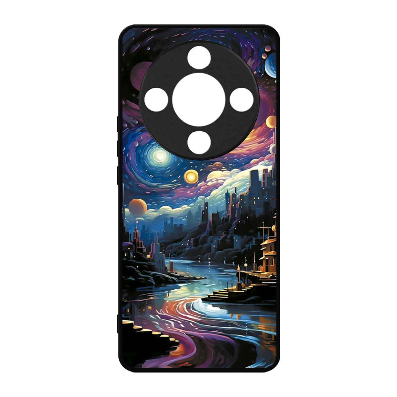 HONOR MAGIC 8 LITE - CASE GOMA NOCHE PLANETARIA NEGRO