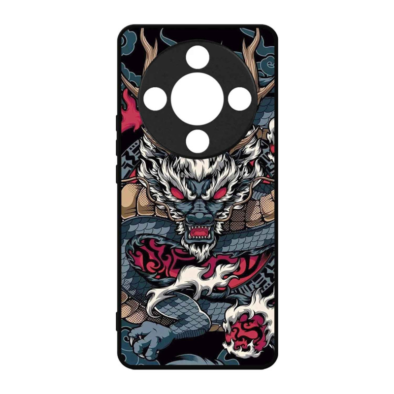 HONOR MAGIC 8 LITE - CASE GOMA DRAGON NEGRO