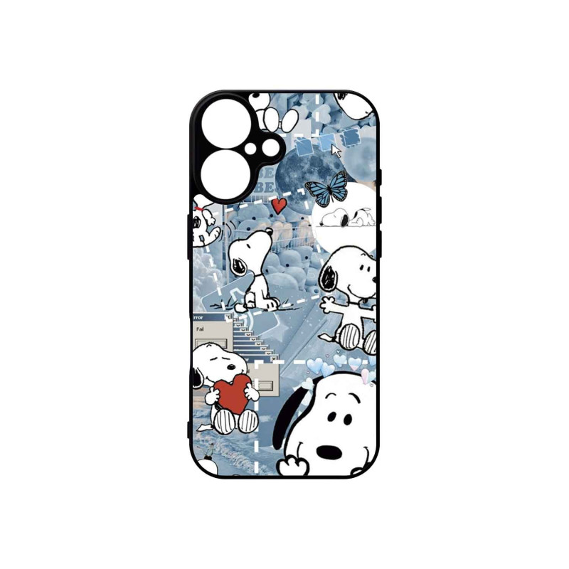 IPHONE 16 - CASE GOMA SNOOPY NEGRO