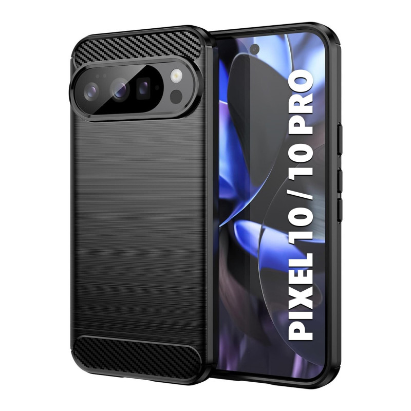 GOOGLE PIXEL 10 / 10 PRO - CASE GOMA FIBRA DE CARBONO NEGRO