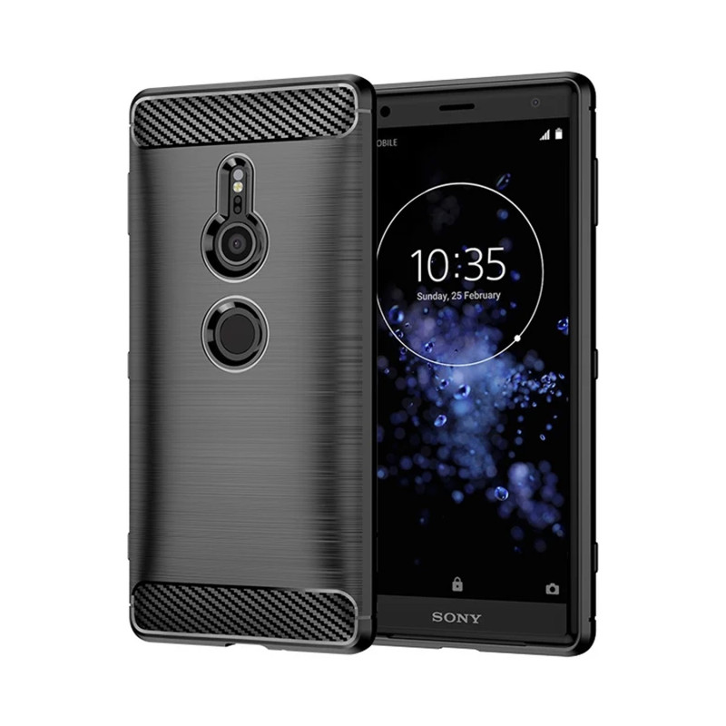 SONY XPERIA XZ2 PREMIUM - CASE GOMA FIBRA DE CARBONO NEGRO