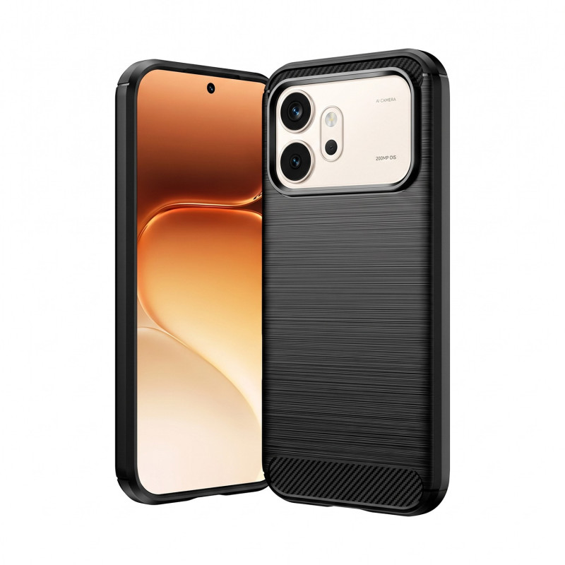 HONOR 600 - CASE GOMA FIBRA DE CARBONO NEGRO