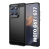 MOTO G67 / G77 - CASE GOMA FIBRA DE CARBONO NEGRO