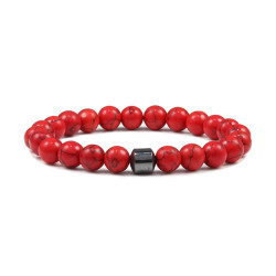 PULSERA HOWLITA ROJA HEMATITA