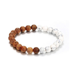 PULSERA HOWLITA BLANCA MADERA
