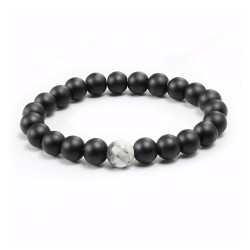 PULSERA ONIX NEGRO JASPE GRIS