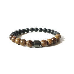PULSERA ONIX NEGRO MADERA...
