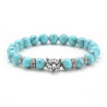 PULSERA PIEDRA TURQUESA LEOPARDO PLATEADO