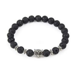 PULSERA PIEDRA LAVA NEGRA...