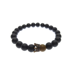 PULSERA ONIX NEGRO MADERA...