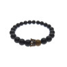 PULSERA ONIX NEGRO MADERA CORONA BRONCE