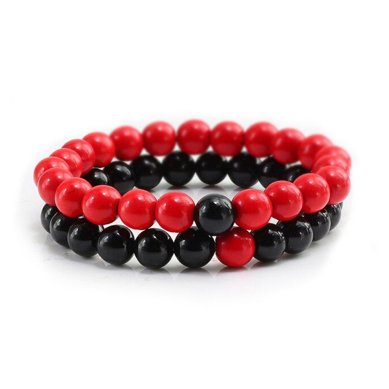 X2 PULSERAS HOWLITA ROJO ONIX NEGRO