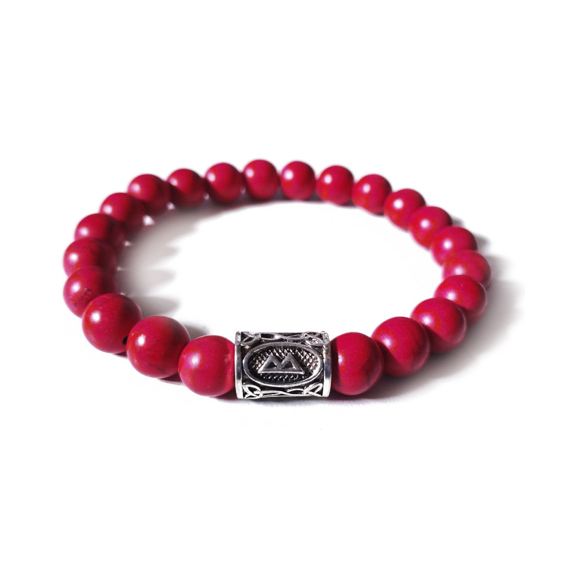PULSERA RUNA NÓRDICA HOWLITA ROJO