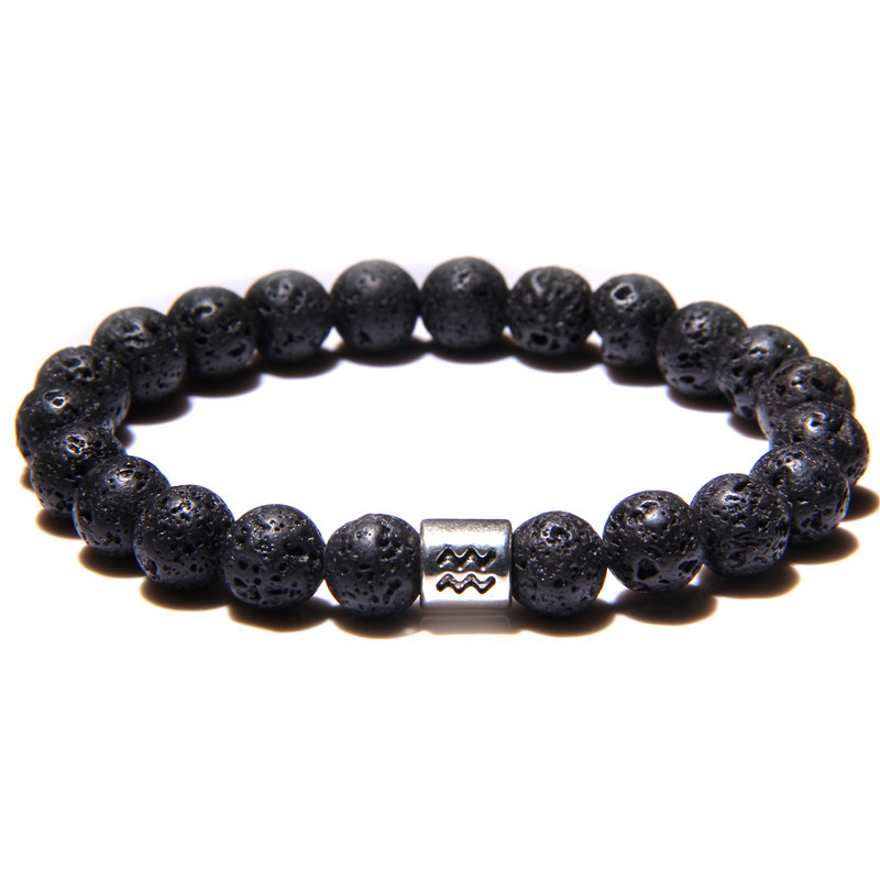 PULSERA PIEDRA LAVA SIGNO ZOODIACO