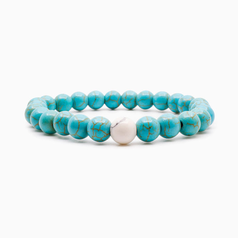 PULSERA PIEDRA TURQUESA HOWLITA BLANCA