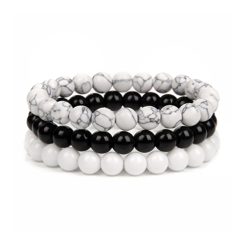 X3 PULSERAS HOWLITA BLANCA ONIX NEGRO BLANCO