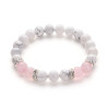 PULSERA HOWLITA BLANCA CUARZO ROSA