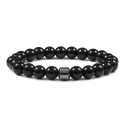 PULSERA ONIX NEGRO HEMATITA