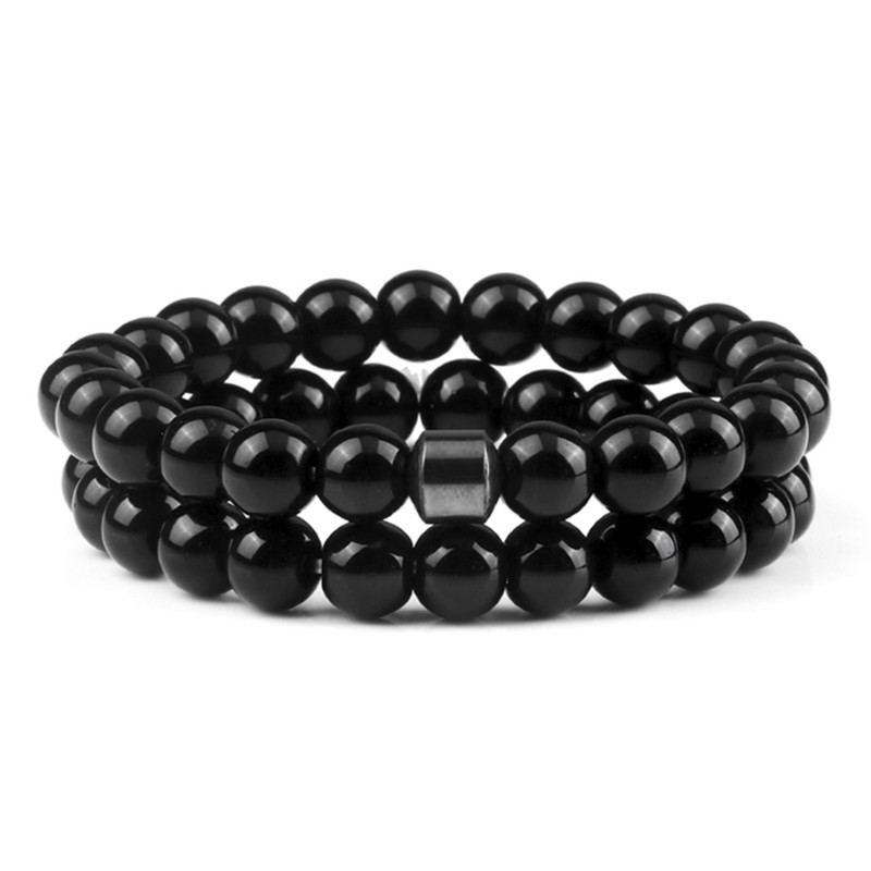 X2 PULSERAS ONIX NEGRO HEMATITA