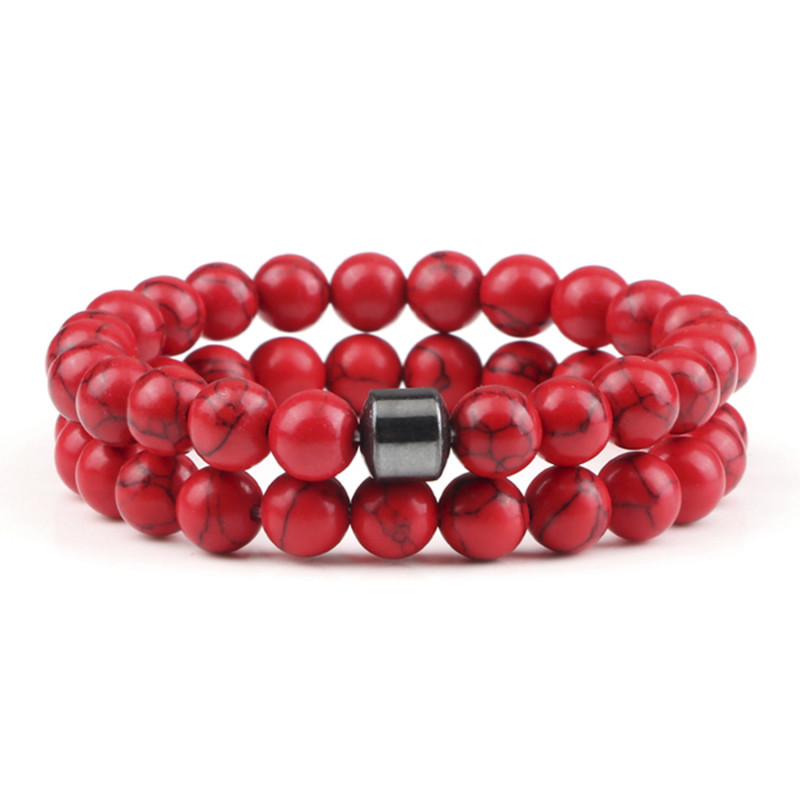 X2 PULSERAS HOWLITA ROJA HEMATITA