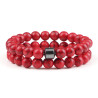 X2 PULSERAS HOWLITA ROJA HEMATITA