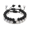 X2 PULSERAS CUERDA HOWLITA BLANCA ONIX NEGRO