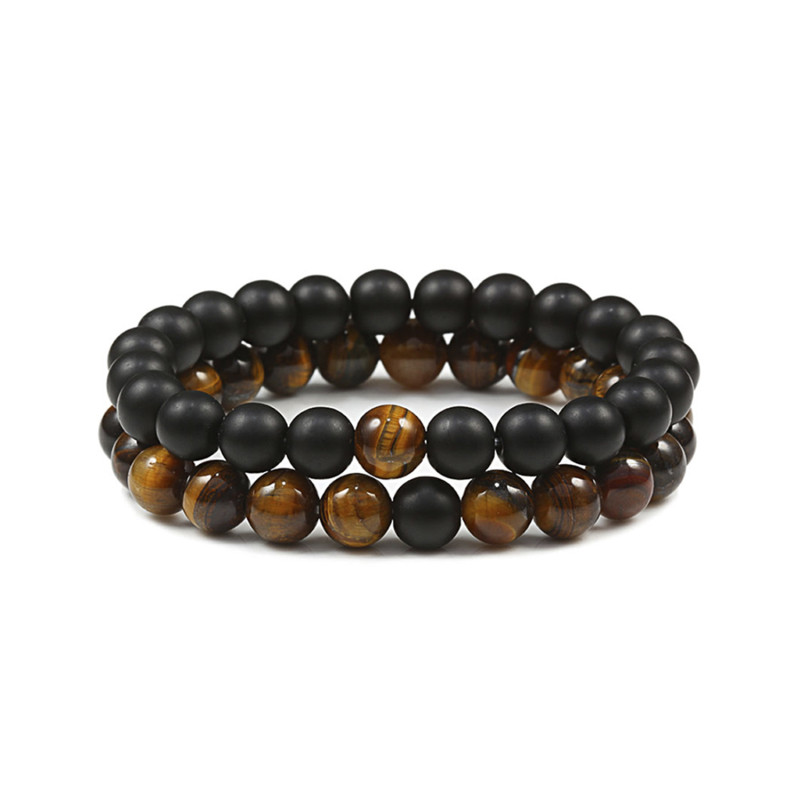X2 PULSERAS OJO DE TIGRE ONIX NEGRO
