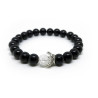 PULSERA ONIX NEGRO ORBE FROST CORONA PLATA