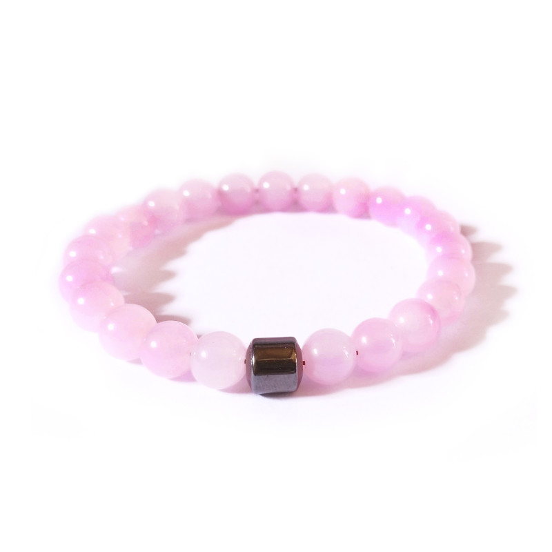 PULSERA CUARZO ROSA HEMATITA