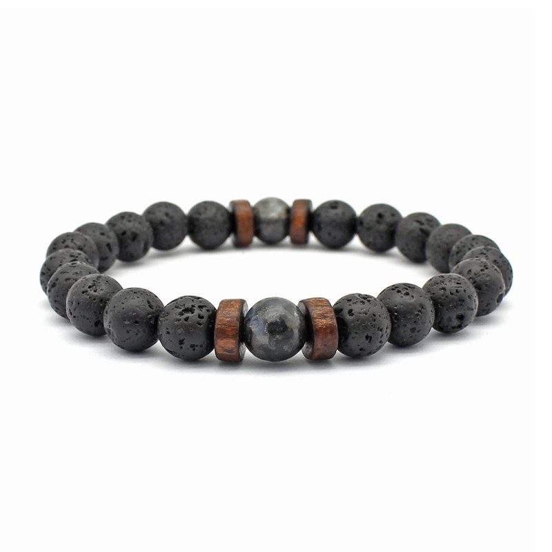 PULSERA PIEDRA LAVA PICASSO MADERA