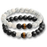 X2 PULSERAS HOWLITA BLANCA NIS NEGRO OJO DE TIGRE