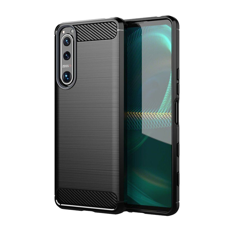 SONY XPERIA 5 III - CASE GOMA FIBRA DE CARBONO NEGRO