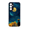 SAMSUNG A54 - CASE GOMA PINTURA FLORES NEGRO