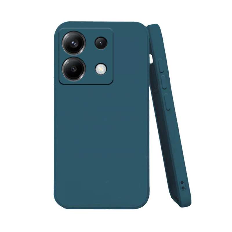 POCO X6 5G - CASE GOMA GAMUZA AZUL PETROLEO