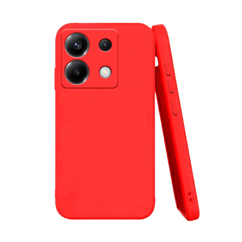 POCO X6 5G - CASE GOMA GAMUZA ROJO