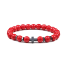 PULSERA HOWLITA ROJA CRUZ HEMATITA