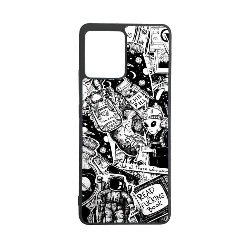 MOTO EDGE 30 FUSION - CASE GOMA GRAFFITI UFO NEGRO
