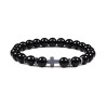 PULSERA ONIX NEGRO PULIDO CRUZ