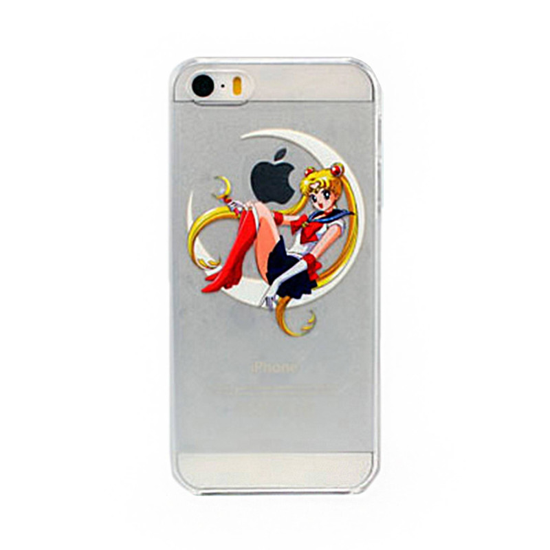 IPHONE 5 5S SE - CASE ACRILICO SAILOR MOON APPLE TRANSPARENTE
