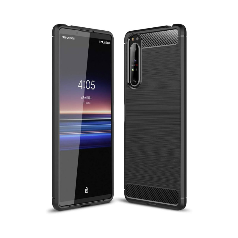 SONY XPERIA 1 II - CASE GOMA FIBRA DE CARBONO NEGRO