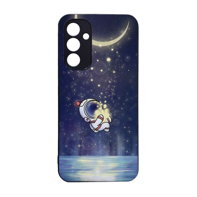 SAMSUNG A55 - CASE GOMA ASTRONAUTA LUNA NEGRO