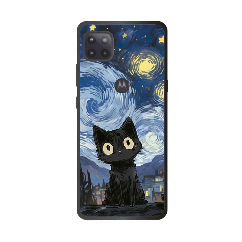 MOTO G 5G - CASE GOMA GATITO NEGRO