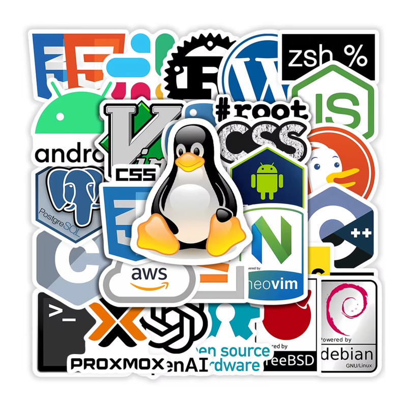 PACK 50 STICKERS VINILO PROGRAMACION SOFTWARE