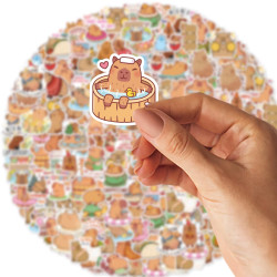 PACK 50 STICKERS VINILO CAPIBARA