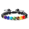PULSERA CUERDA 7 CHAKRAS PIEDRA LAVA