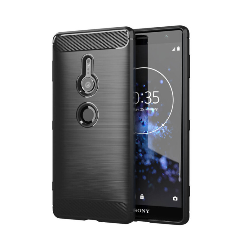 SONY XPERIA XZ2 - CASE GOMA FIBRA DE CARBONO NEGRO